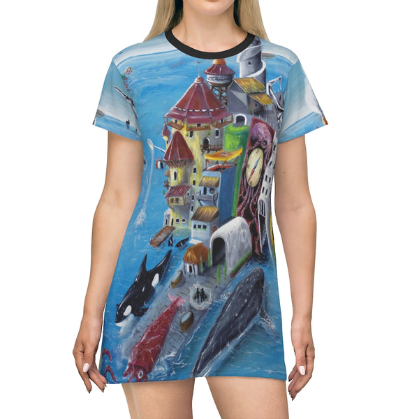 Port of Spain - All Over Print T-Shirt Dress