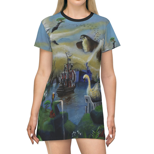 nature VS Man - All Over Print T-Shirt Dress