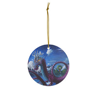 Dragon 2 Round Ceramic Ornaments