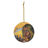 Dark they were with golden Eye Best selling  Round Ceramic Ornaments
