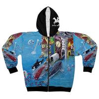 Port of Spain - AOP Unisex Zip Hoodie