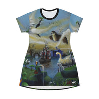 nature VS Man - All Over Print T-Shirt Dress